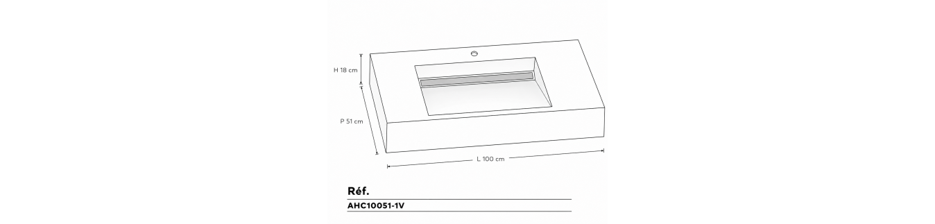 Simple vasque céramique 100cm
